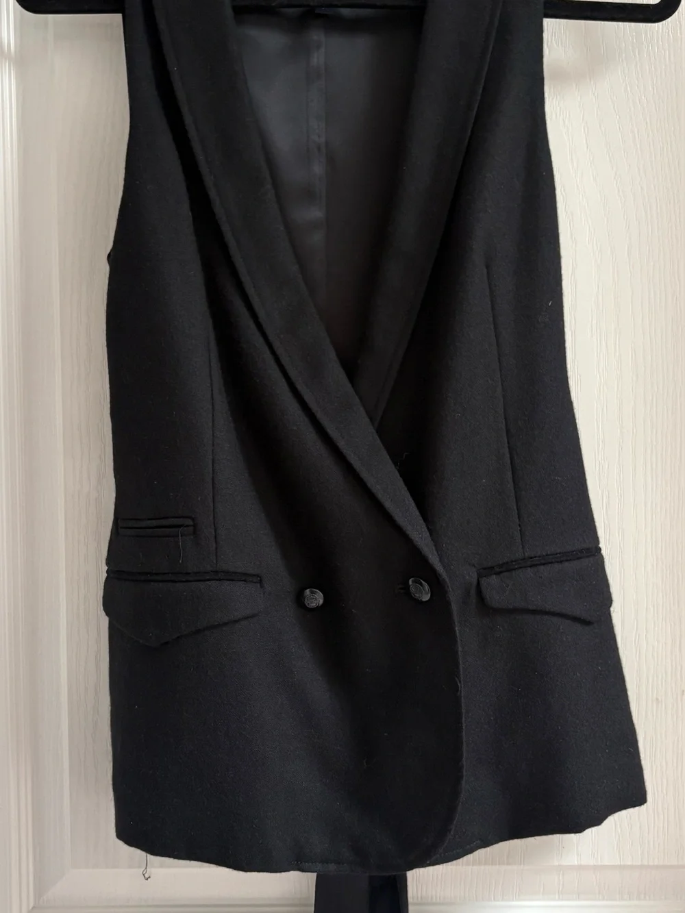 GAP Black Double-Breasted Wool Vest - Picture 1 of 7